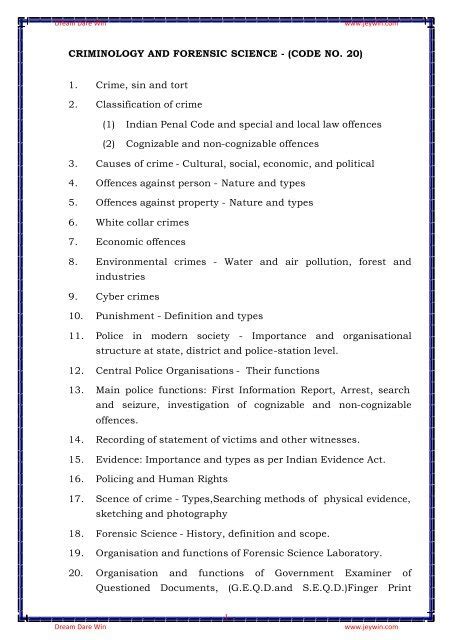 criminology forensic science code no 20 paper a i 1 pdf Kindle Editon